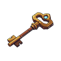 AI generated 2D Ancient Treasure Chest Key Game Asset Design png