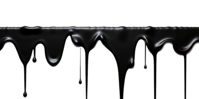 AI generated Black Paint Color Drips on Transparent Background, Fluid Art Design, Dynamic Flow of Dark Color, Perfect for Abstract and Artistic Backgrounds png