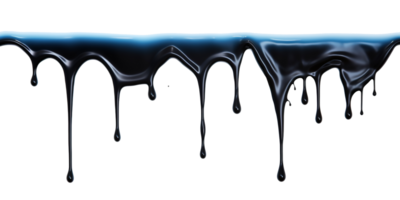 AI generated Black Paint Color Drips on Transparent Background, Fluid Art Design, Dynamic Flow of Dark Color, Perfect for Abstract and Artistic Backgrounds png