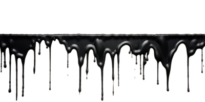 AI generated Black Paint Color Drips on Transparent Background, Fluid Art Design, Dynamic Flow of Dark Color, Perfect for Abstract and Artistic Backgrounds png