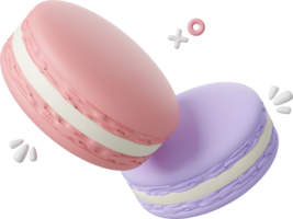 macaron dessin animé style , 3d illustration png