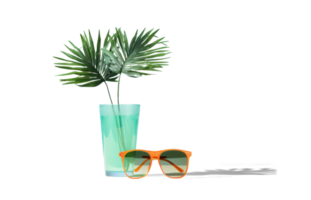 AI generated Spring Break Tropical Cocktail and Sunglasses png