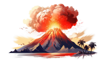 AI generated Volcanic Eruption Natural Disaster Artwork png