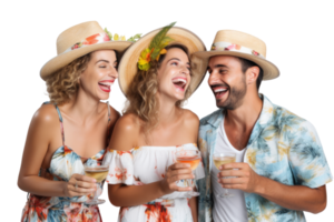 ai generado verano fiesta divertido con contento amigos tostado png