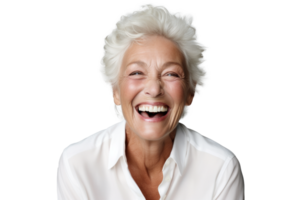 AI generated Joyful Attractive Older Woman on Transparent png