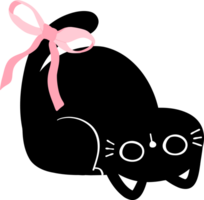 linda coqueta negro gato con rosado cinta arco png