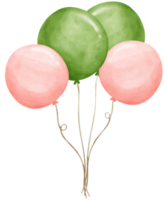 Geburtstag Luftballons Grün und Rosa png