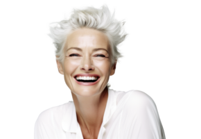 AI generated Radiant Older Woman with Joyful Expression png