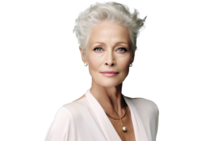 AI generated Elegant Attractive Older Woman on Transparent png