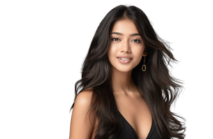 AI generated Natural Woman Posing on Transparent Background png