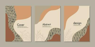 Boho cover book set. Collection of bohemian cover with abstract floral.  Good vibes only. flat vector illustrations.