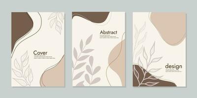 Boho cover book set. Collection of bohemian cover with abstract floral.  Good vibes only. flat vector illustrations.