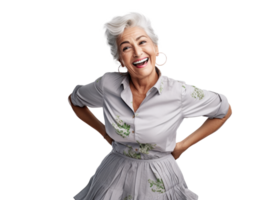 AI generated Joyful Senior Caucasian Woman Laughing png