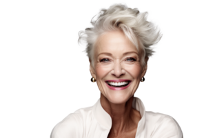 AI generated Radiant Older Woman on Transparent Background png