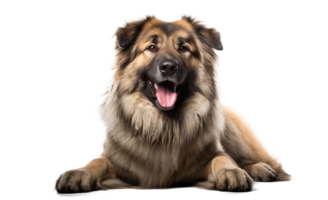 AI generated caucasian shepherd, png file of isolated cutout object with shadow on transparent background.