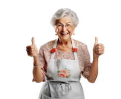 AI generated Smiling Elderly Woman Giving Thumbs Up png