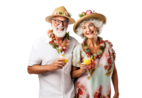 AI generated Elderly Couple Enjoying Summer Fun png