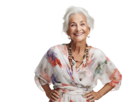 AI generated Smiling Elegant Senior Woman Isolated on Background png