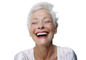 AI generated Attractive Older Woman Laughing Joyfully png