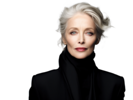 AI generated Elegant Attractive Older Woman on Transparent Background png