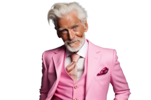 AI generated Cheerful Senior Man in Stylish Attire png