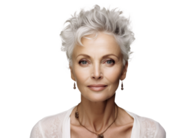 AI generated Attractive Older Woman on Transparent Background png