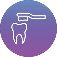 Cleaning Tooth with Brush Vector Icon