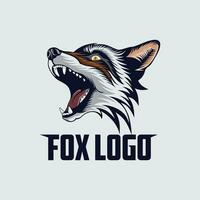 Vector logo angry fox