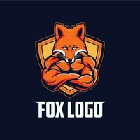 Vector logo angry fox