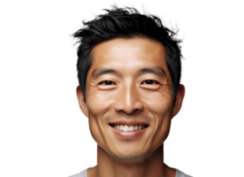 AI generated Cheerful Asian Man Fashion Portrait png