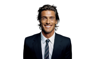 AI generated Cheerful Businessman Portrait on Transparent Background png