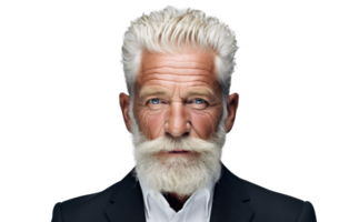 ai generado mayor hombre Moda negocio retrato png