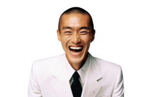 AI generated Cheerful Asian Businessman Portrait with a Smile png