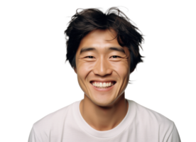 ai généré de bonne humeur asiatique modèle souriant studio portrait png