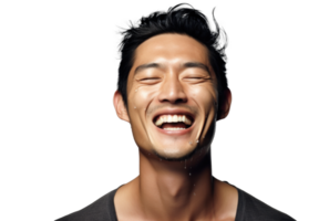 AI generated Cheerful Asian Man Fashion Portrait png