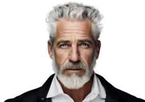 AI generated Fashionable Mature Man with Intense Gaze png
