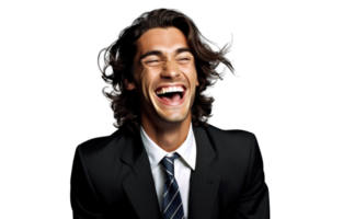AI generated Cheerful Businessman Portrait on Transparent Background png