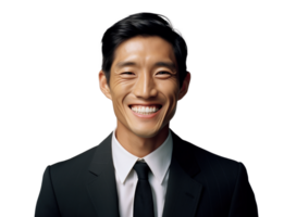 AI generated Cheerful Asian Businessman Portrait Fashion Shot png