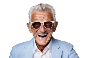 AI generated Happy Senior Man Fashion Model on Transparent png