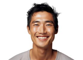 AI generated Cheerful Asian Man Fashion Portrait png