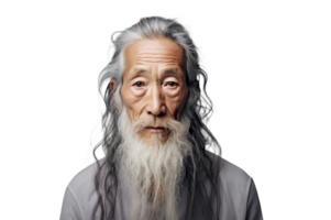 AI generated Asian Elderly Male Fashion Portrait png