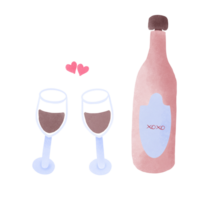 Watercolor wine illustration png