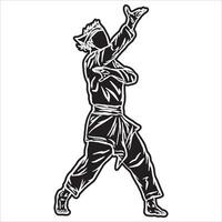 silhouette pencak silat fighter vector