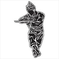 silhouette pencak silat fighter vector