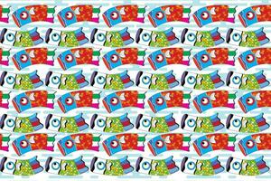 Illustration pattern of koi flag on soft blue line background. vector