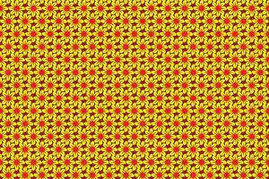 Illustration pattern yellow flower on red background. vector