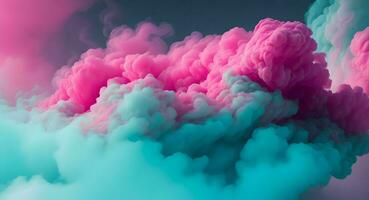 ai generado vistoso resumen fumar antecedentes. 3d representación, 3d ilustración. resumen nube de rosado y azul fumar antecedentes. foto