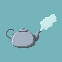 Steaming boiling teapot kettle vector illustration graphic