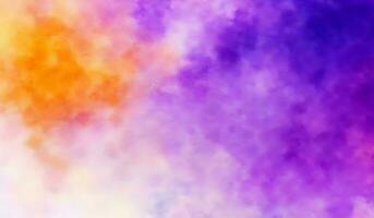 AI generated Hand painted watercolor background in violet and orange colours photo