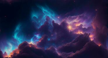 AI generated Beautiful space background with nebula and stars. photo